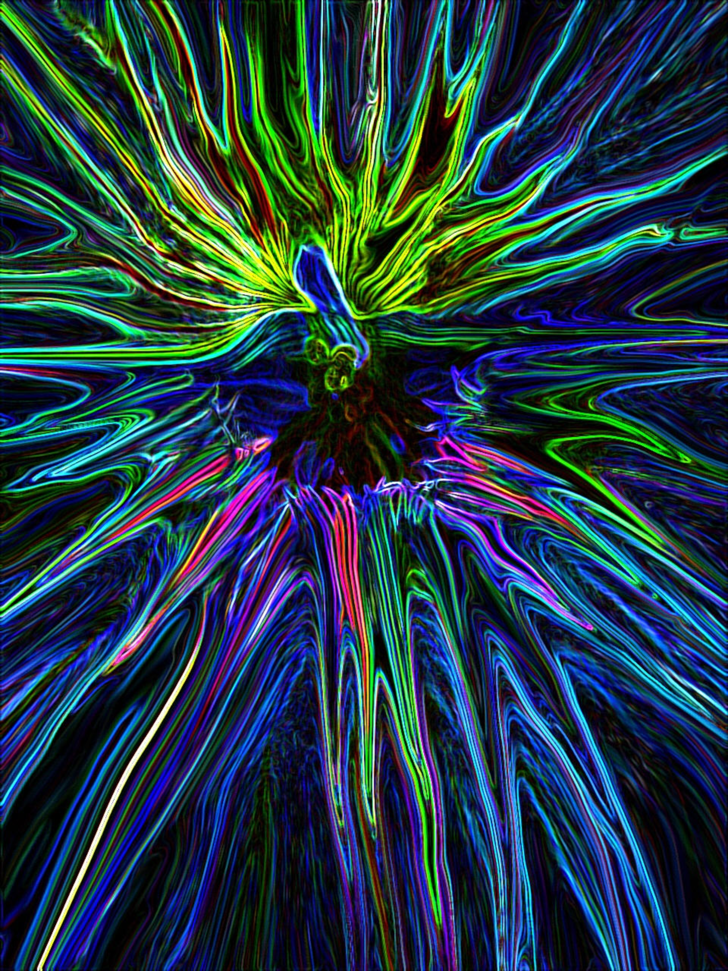 Colorful electric fractal design in motion.