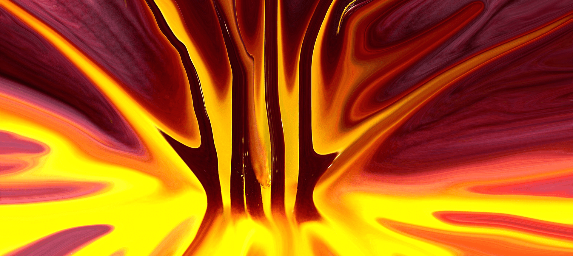 Dynamic flow of red and yellow tones